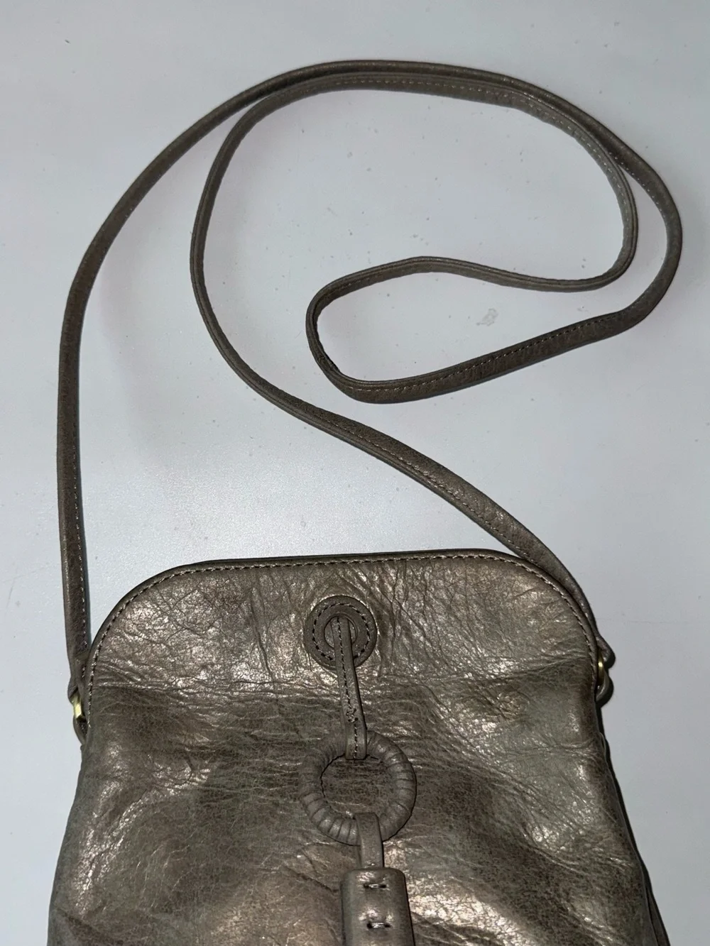 HOBO Birdy Crossbody Purse Tassel (Heavy Metal) 100% Genuine Leather NWOT!